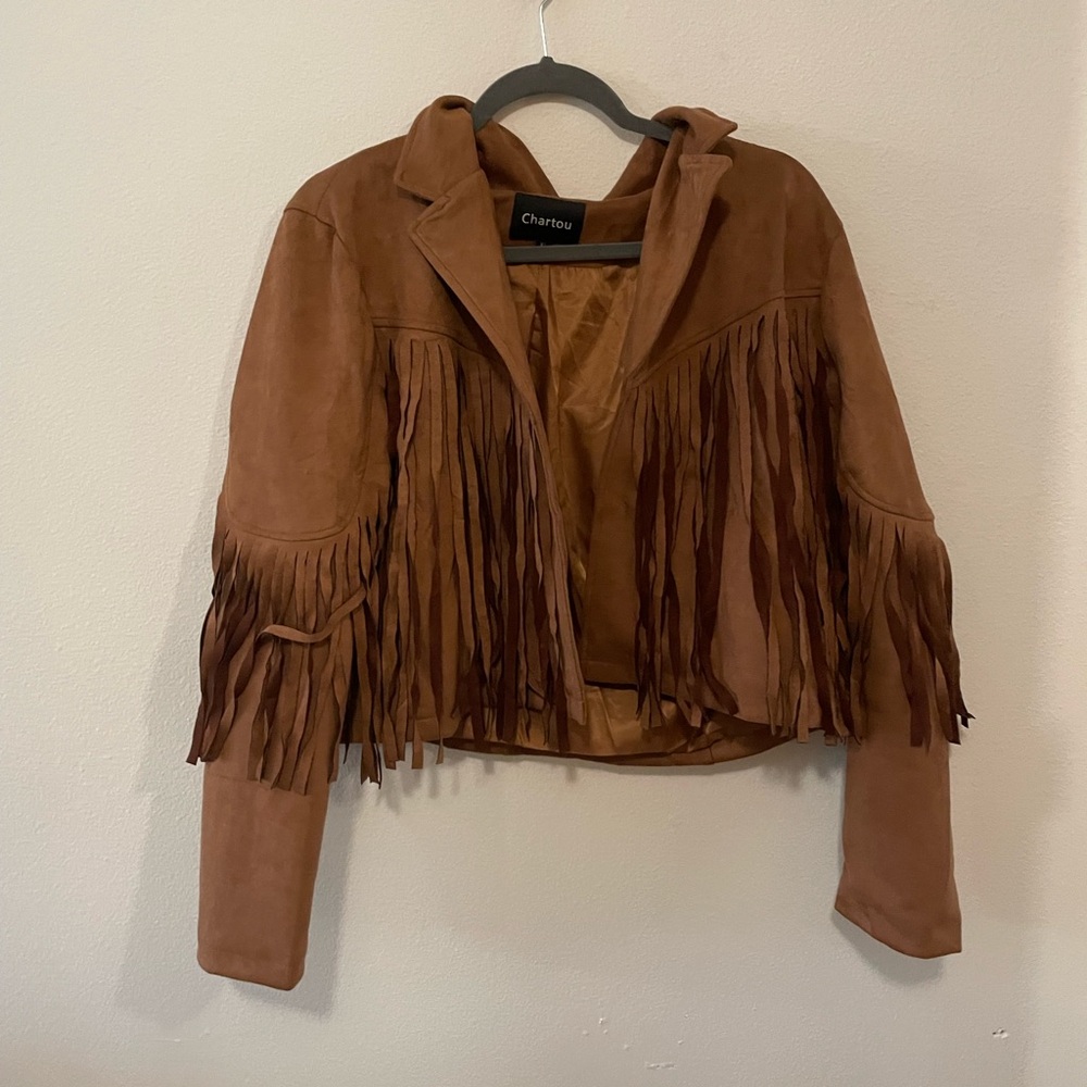 Brown Fringe Jacket - Picture 2 of 2